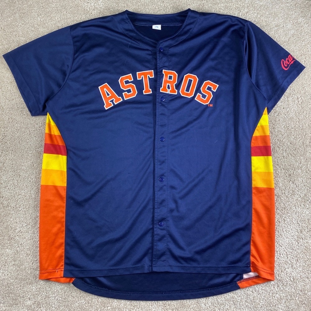 Houston Astros Jose Altuve 27 Baseball Jersey Mens XL Navy Blue Tequila Sunrise